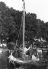 Foto 'Bestevaer' voor de werf in Sneek na verbouwing tot boeier in 1963